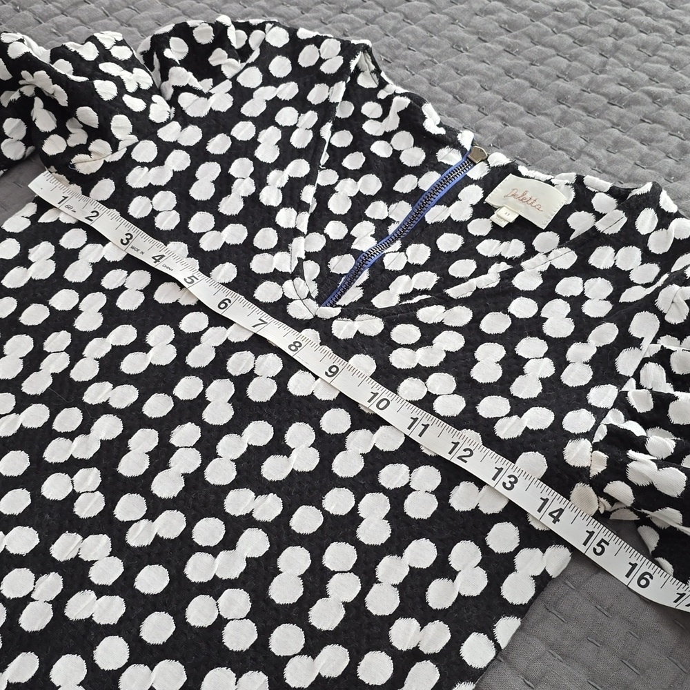 Deletta Black and White Polka Dot Women's Top Or Tunic - Picture 7 of 14